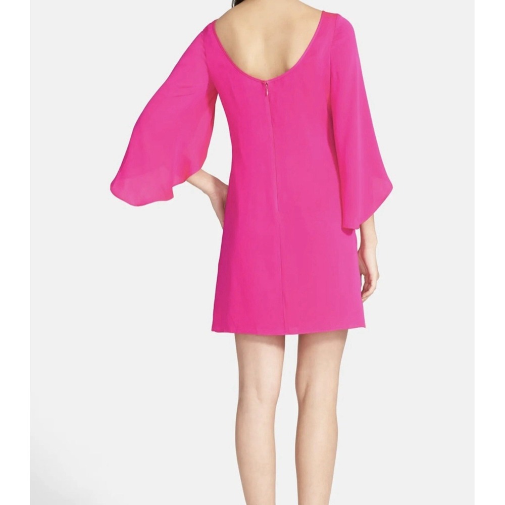 Milly Pink Butterfly Sleeve Stretch Silk Dress 4 - Picture 2 of 6